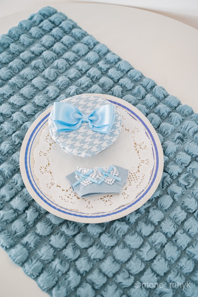 水色千鳥なセットアップ