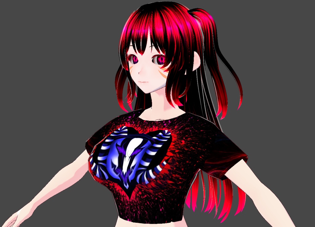 High Quality Gothic Anime Intense Bloody Red Colored Hair Texture