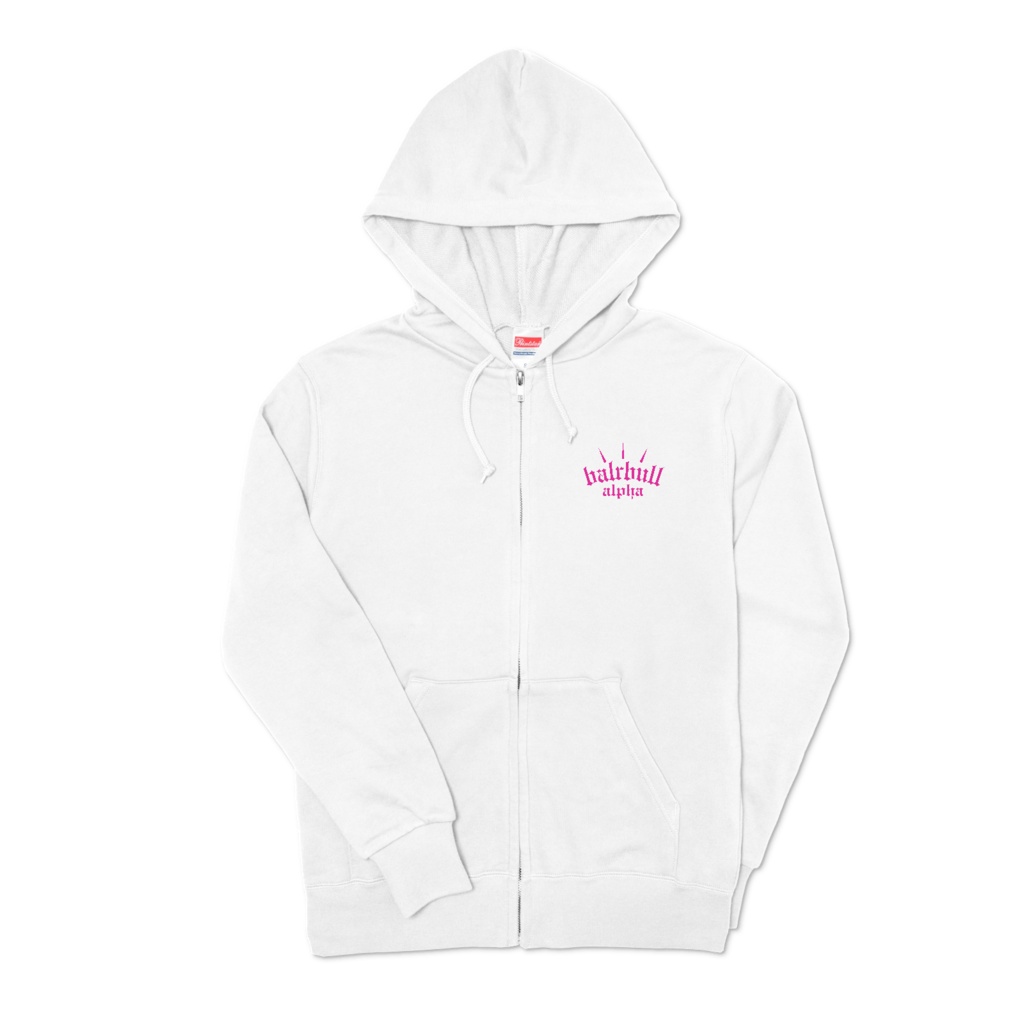 zip bull whitepink