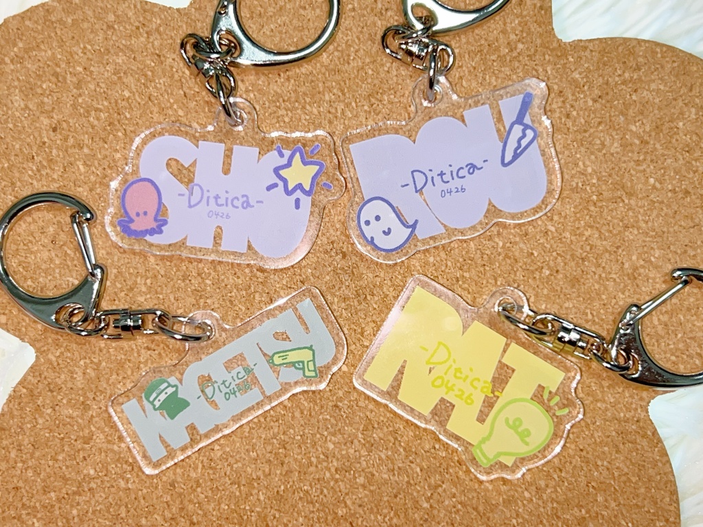 Dyticaネームアクリルキーホルダー