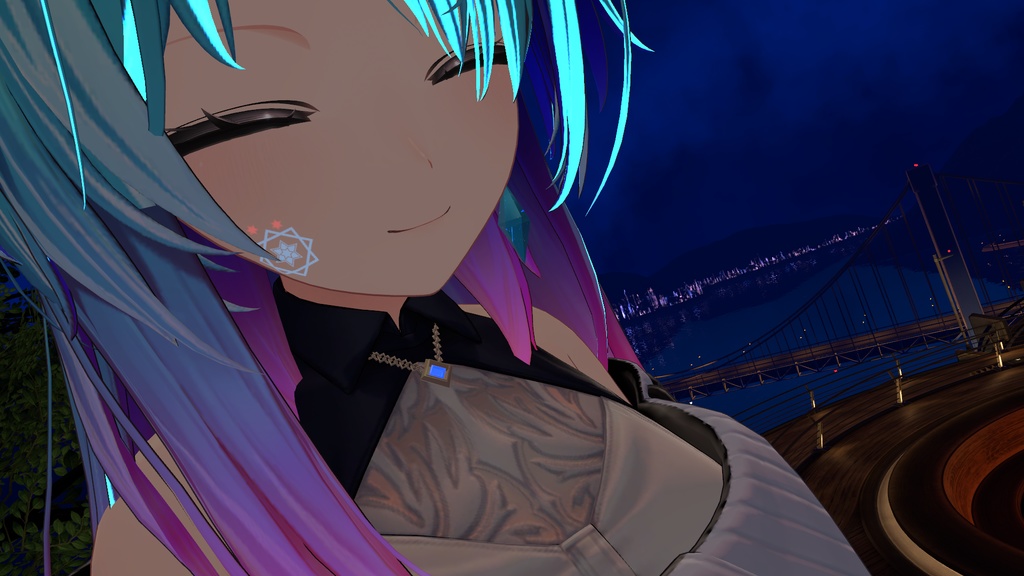 【VRChat用アクセサリー】クリスタルネックレス【PB設定済み】