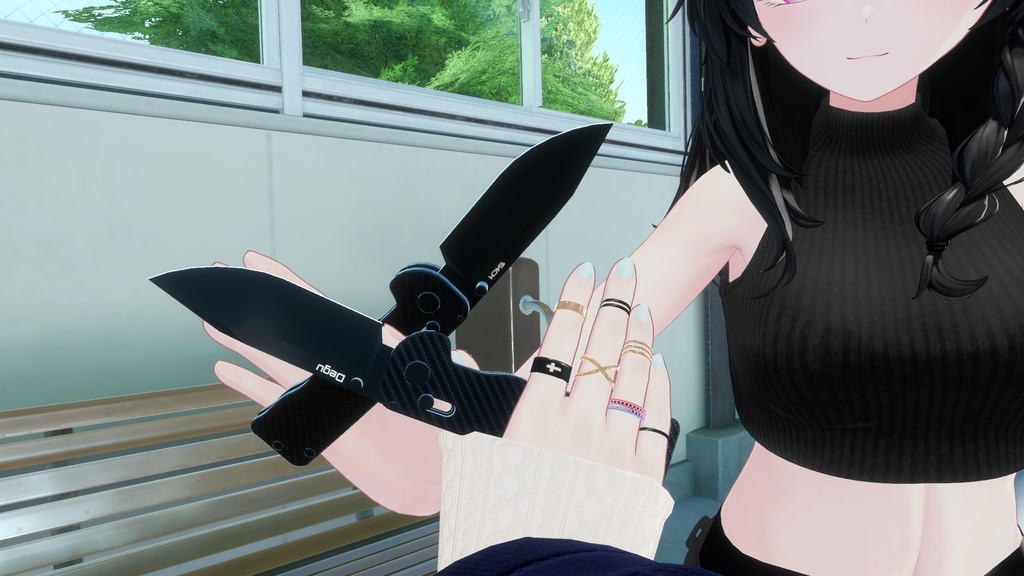 【VRC想定3Dモデル】サバイバルナイフ -Degu- 【MA設定済み】