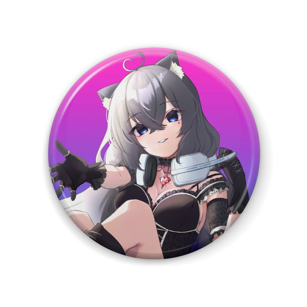 灰音にゃい2周年記念 57mm 缶バッジ