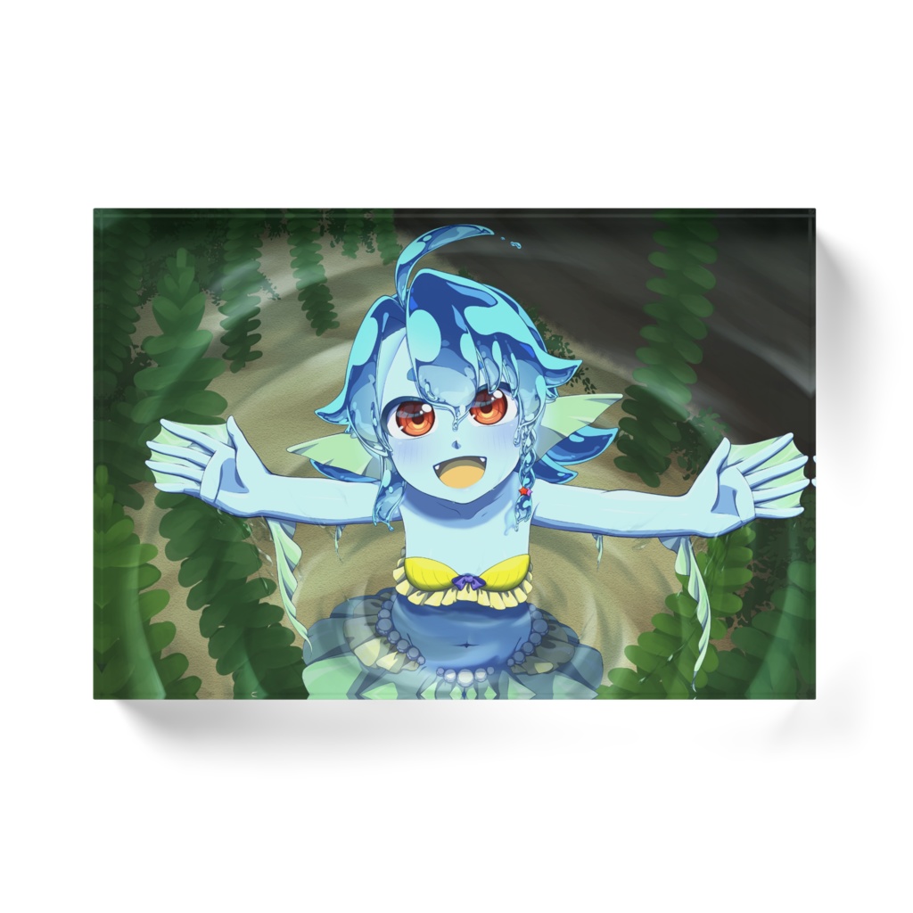 水槽の中のみー子アクリルブロック