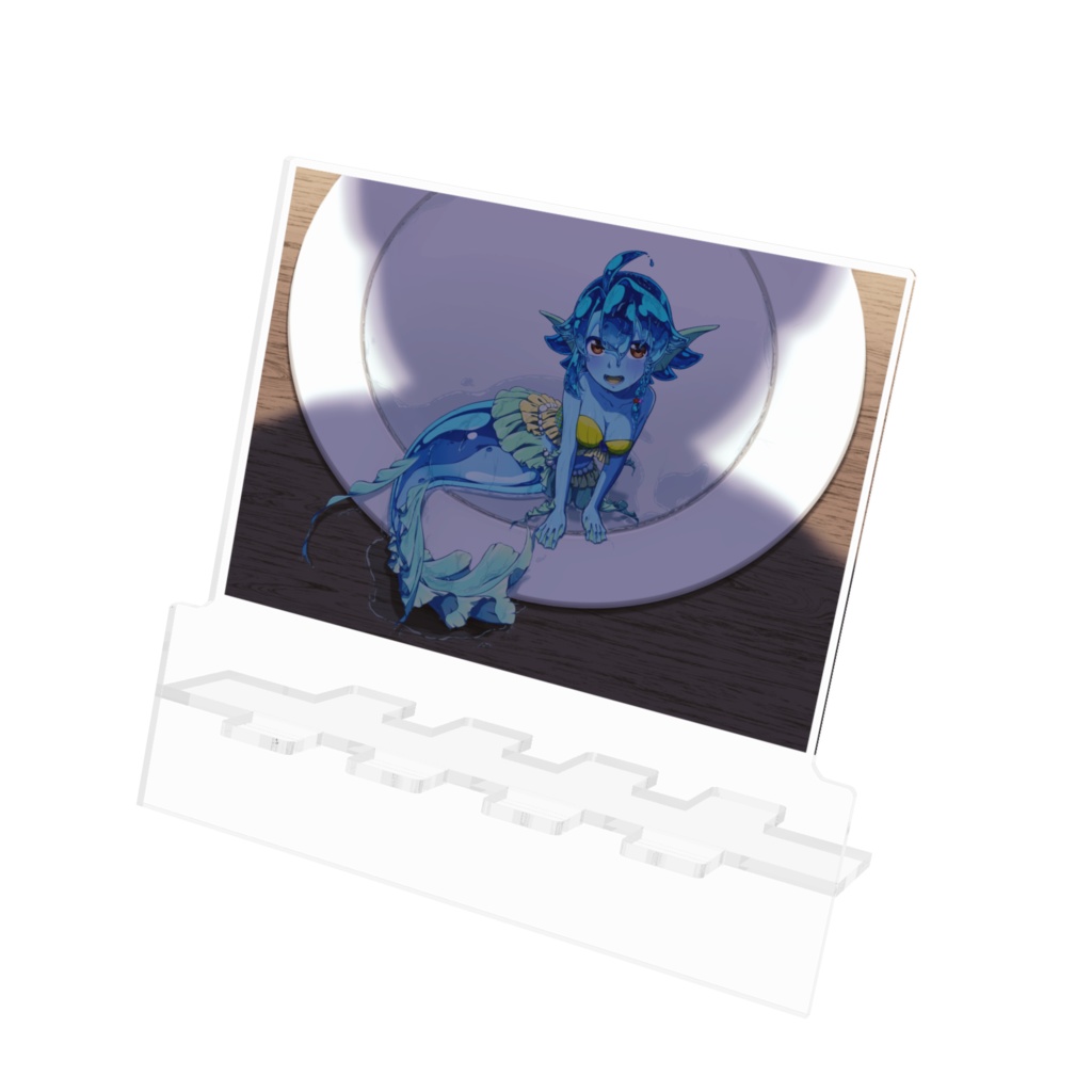 お皿の上のみー子アクリルスマホスタンド