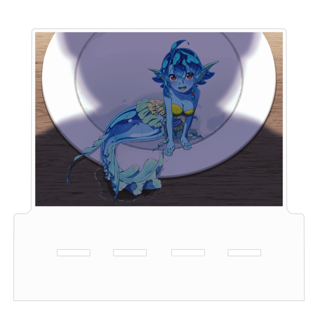 お皿の上のみー子アクリルスマホスタンド