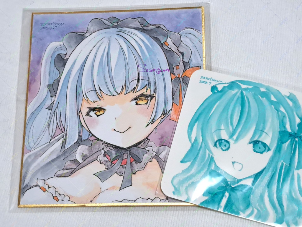 ゴスロリちゃんセット(寸松庵色紙+ドローイング)