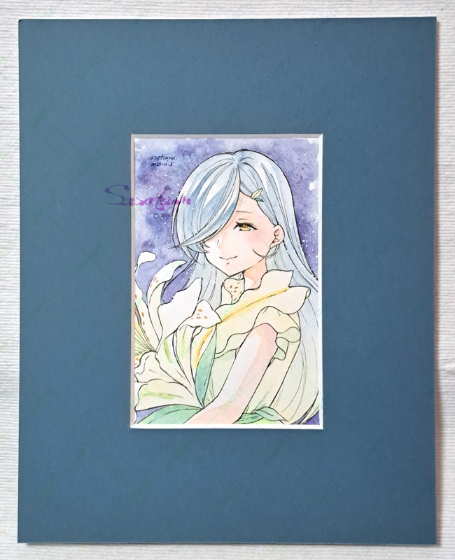 【販売停止中】農フェス展示絵額入複製画『Wish of the Lily』(直筆イラスト付き)