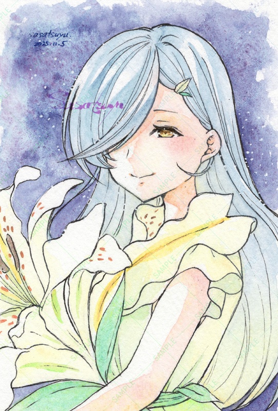 【販売停止中】農フェス展示絵額入複製画『Wish of the Lily』(直筆イラスト付き)