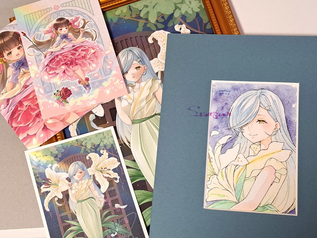 【販売停止中】農フェス展示絵額入複製画『Wish of the Lily』(直筆イラスト付き)