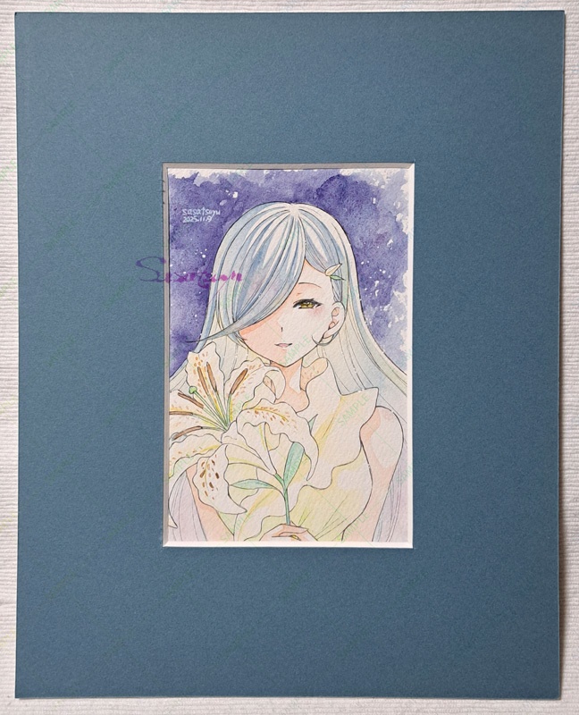 展示出品作額入り複製画『Wish of the Lily』(直筆イラスト付き)