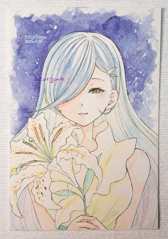 展示出品作額入り複製画『Wish of the Lily』(直筆イラスト付き)