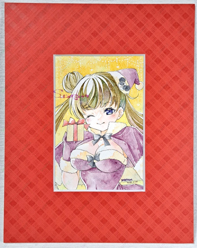 マット付き原画(ツインテサンタちゃん)