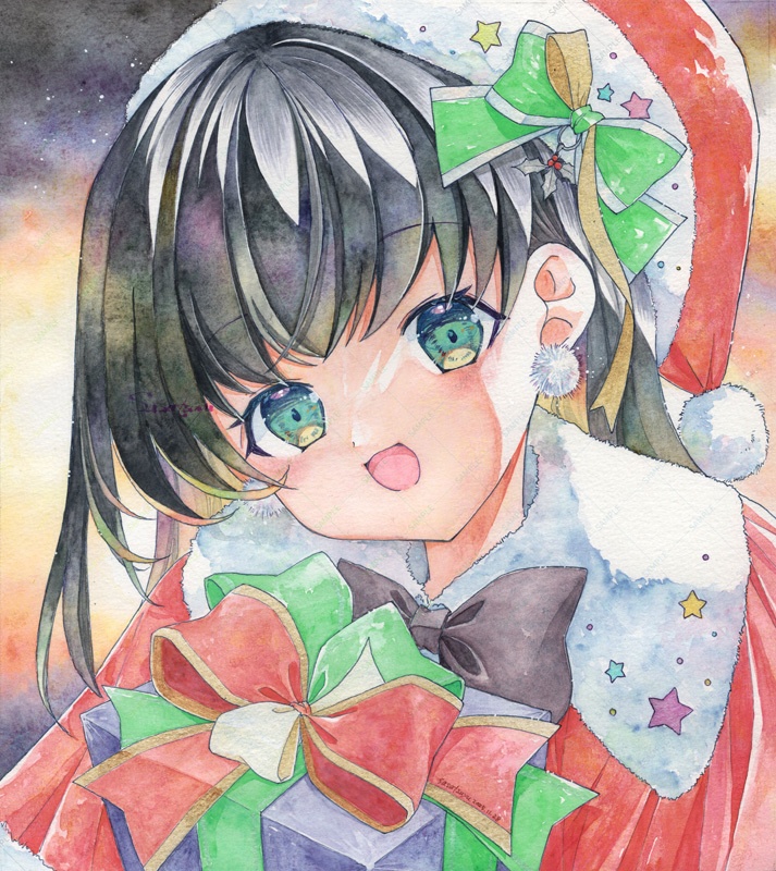 【発送準備中】額入りサンタちゃん(大色紙サイズ)