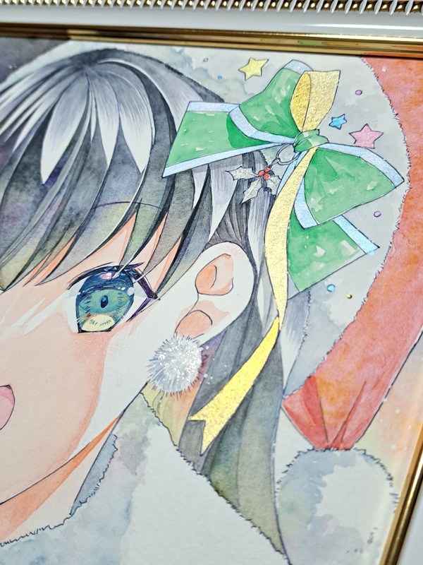 【発送準備中】額入りサンタちゃん(大色紙サイズ)