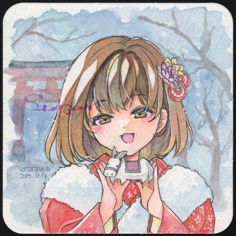 マット付きミニ原画(2026年賀)