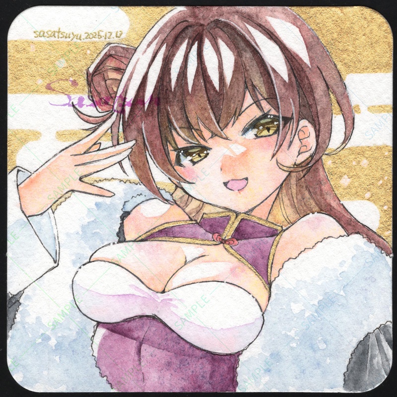 マット付きミニ原画(2026年賀)