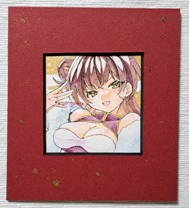 マット付きミニ原画(2026年賀)