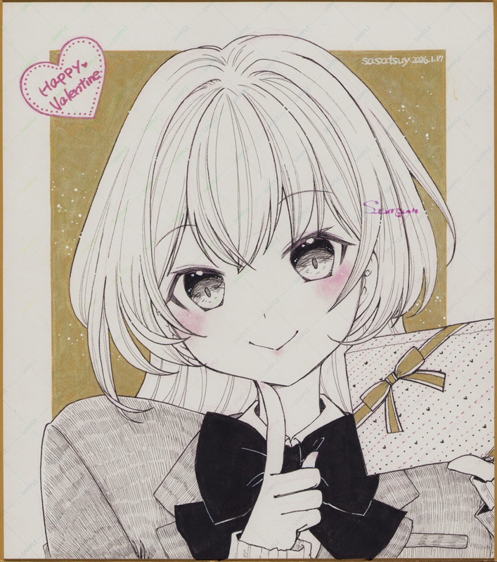 ブレザーちゃん大色紙(モノクロ)