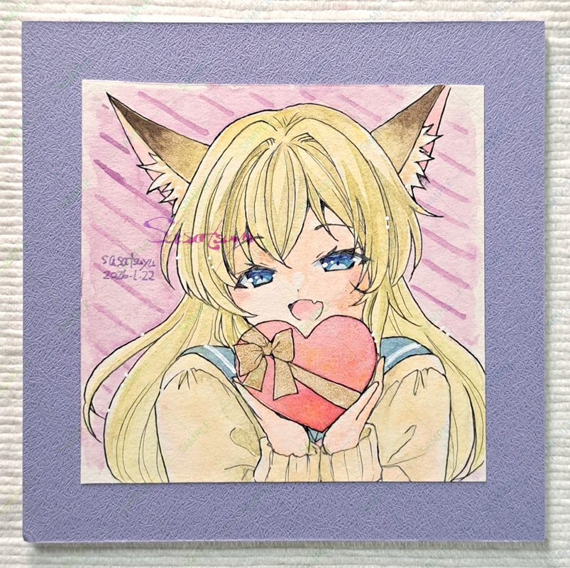 スクエアミニ原画(狐耳セーラー)