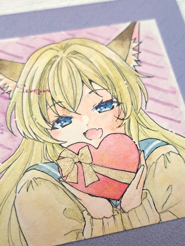 スクエアミニ原画(狐耳セーラー)