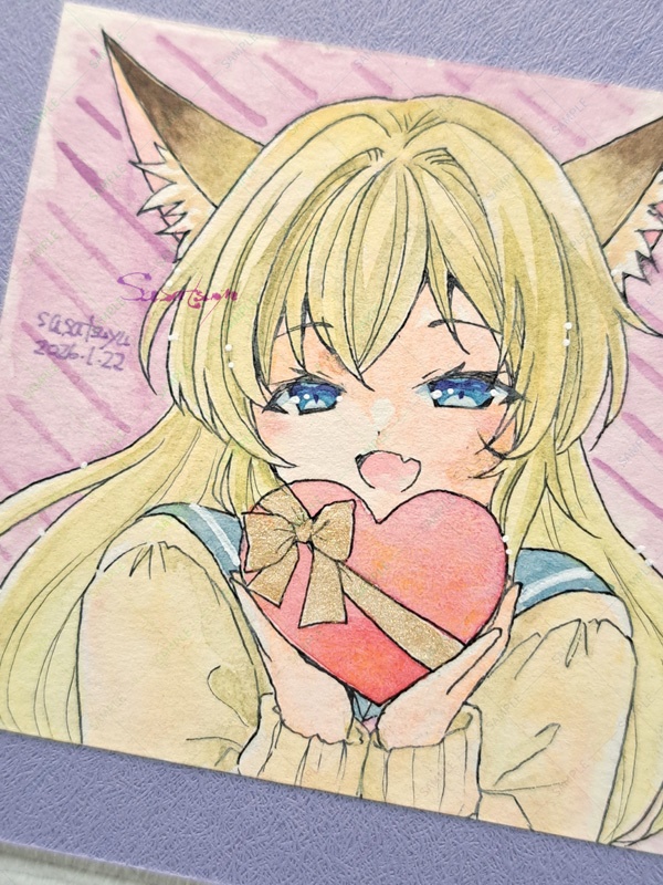 スクエアミニ原画（狐耳セーラー）