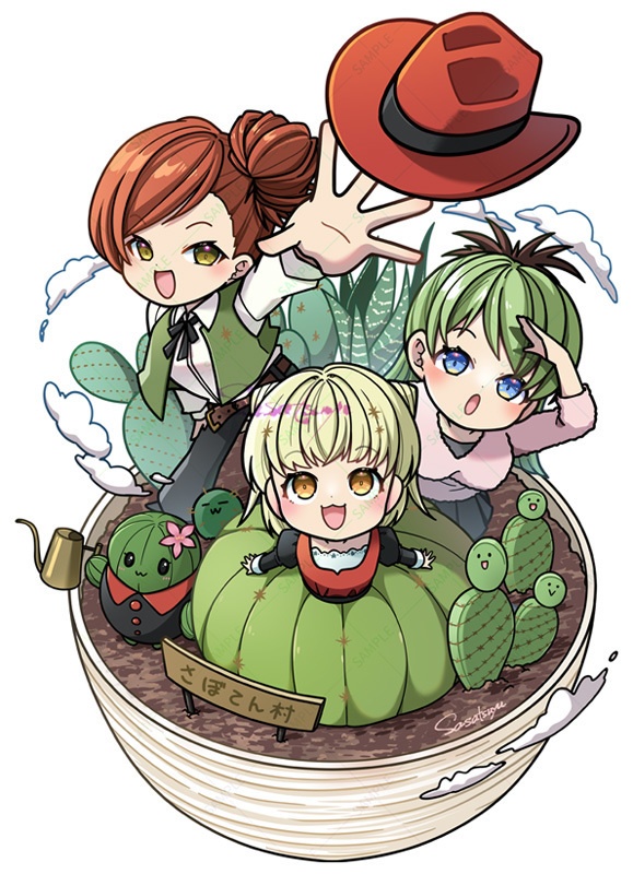 さぼてんAセット(アクスタ+豆色紙風原画)