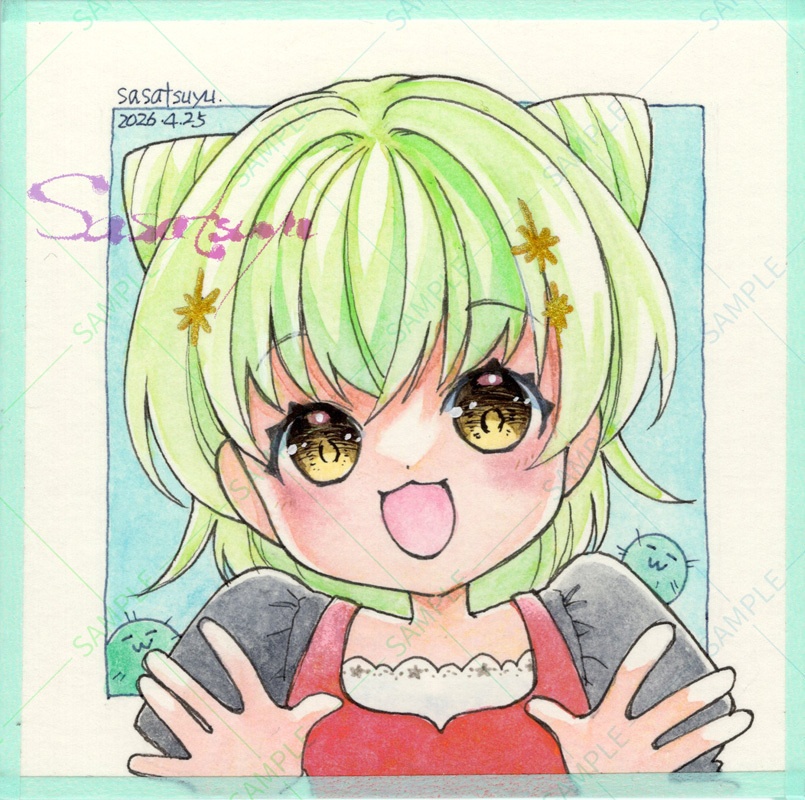 さぼてんAセット(アクスタ+豆色紙風原画)