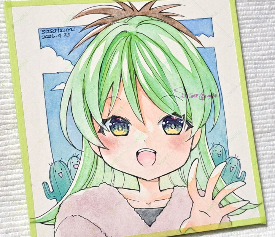 さぼてんBセット(アクスタ+豆色紙風原画)