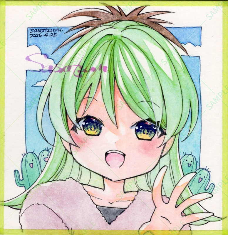 さぼてんBセット(アクスタ+豆色紙風原画)