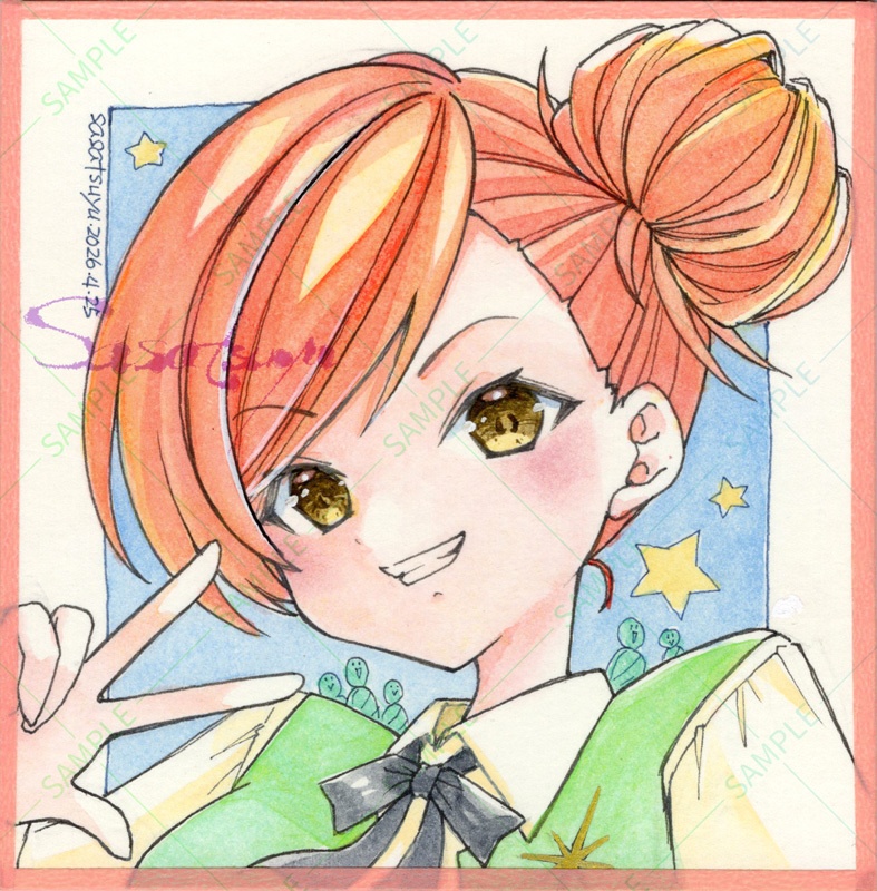 さぼてんCセット(アクスタ+豆色紙風原画)