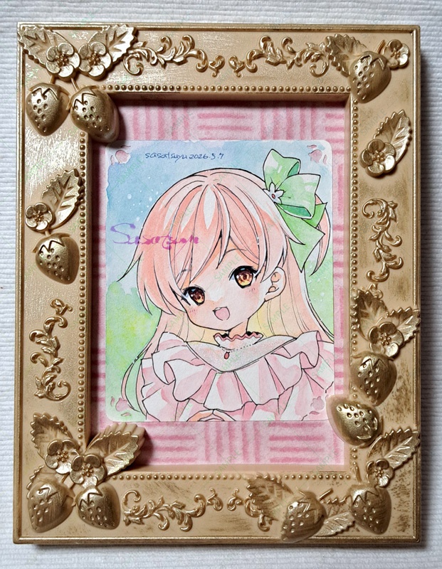 いちごリキュールちゃん(額入り原画)