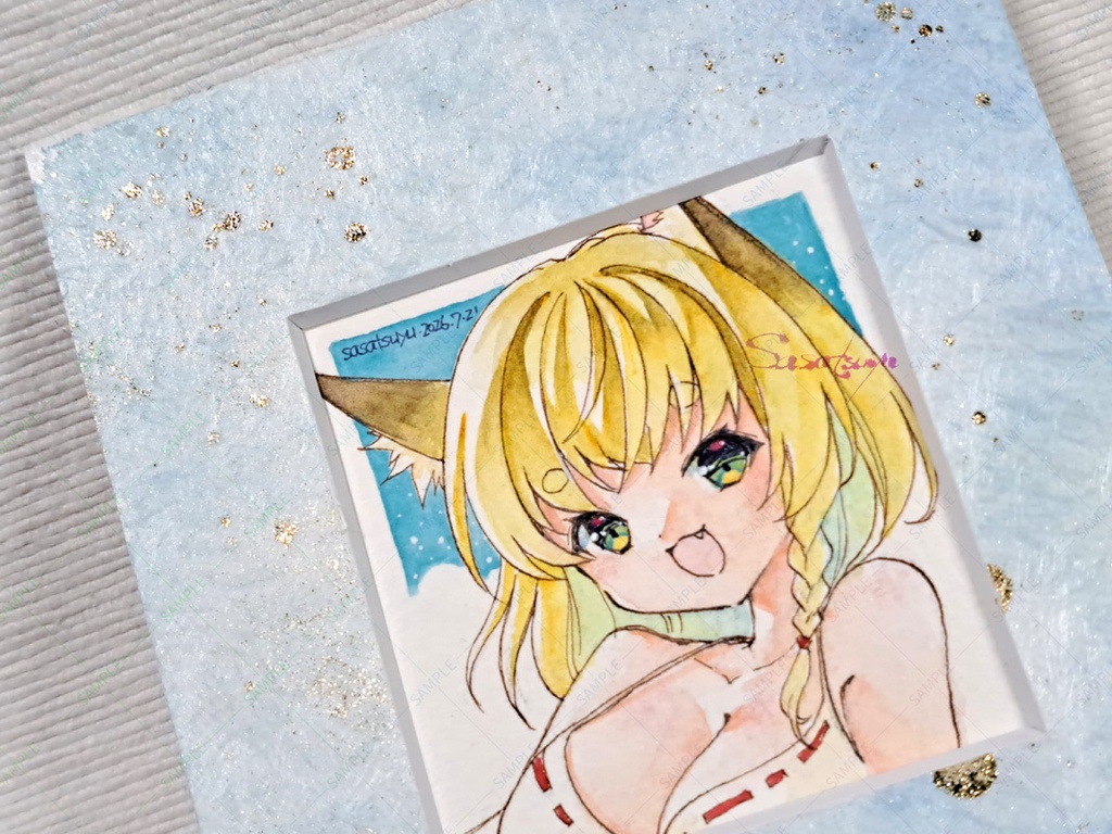 水着狐ちゃん原画