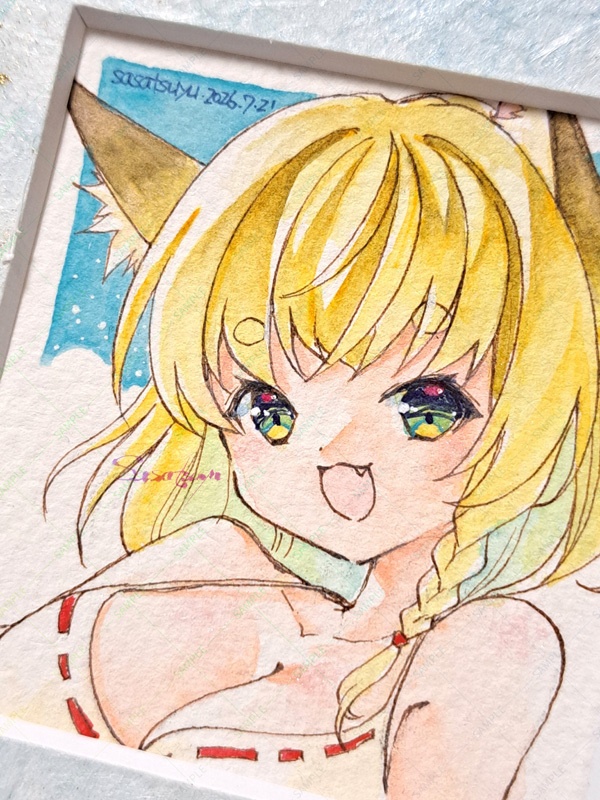 水着狐ちゃん原画