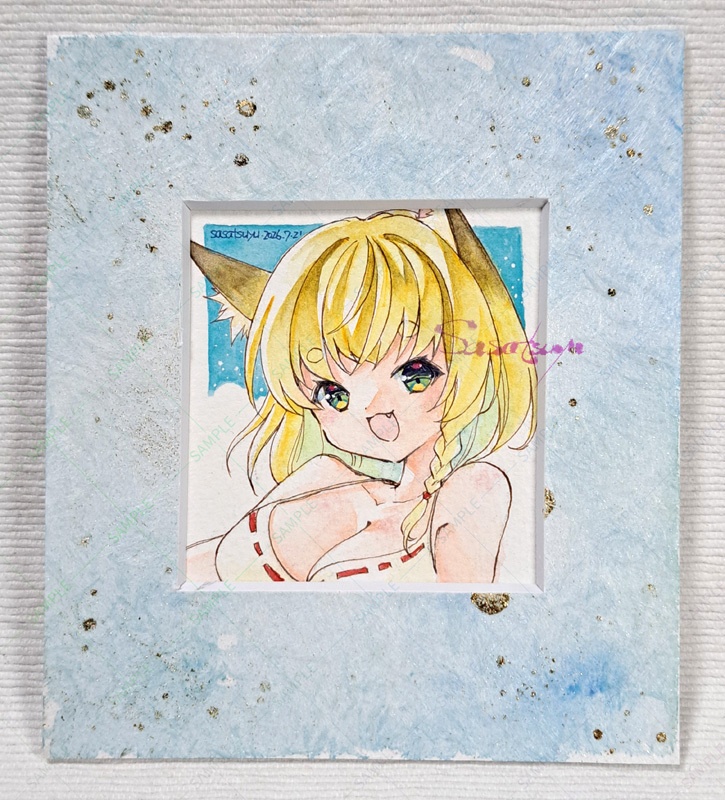 水着狐ちゃん原画