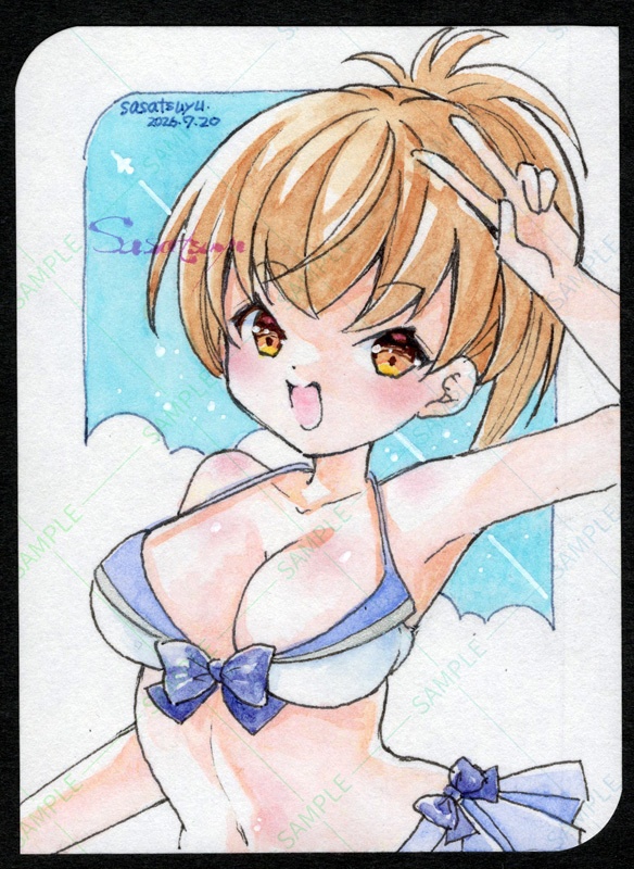 ポニテ水着ちゃん原画