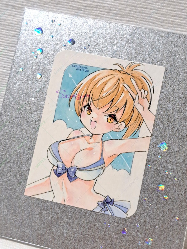 ポニテ水着ちゃん原画
