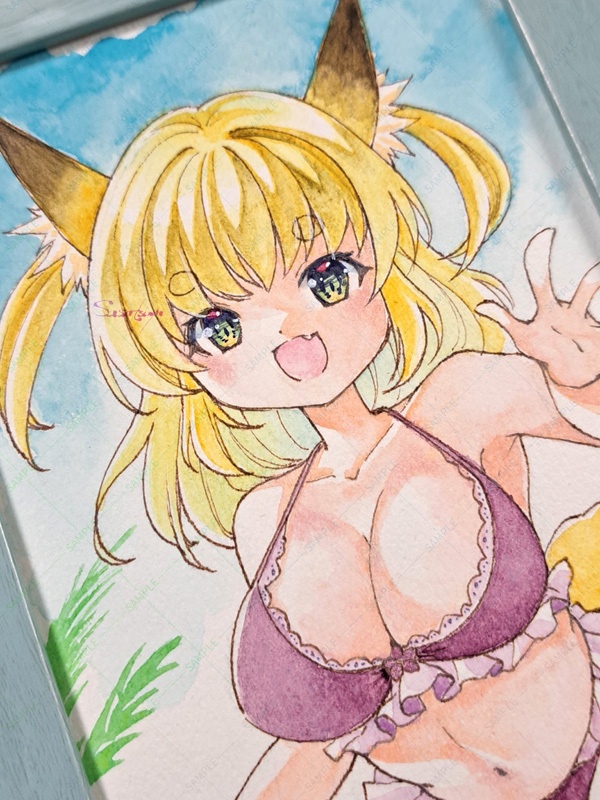 額入り原画（狐娘2026水着）