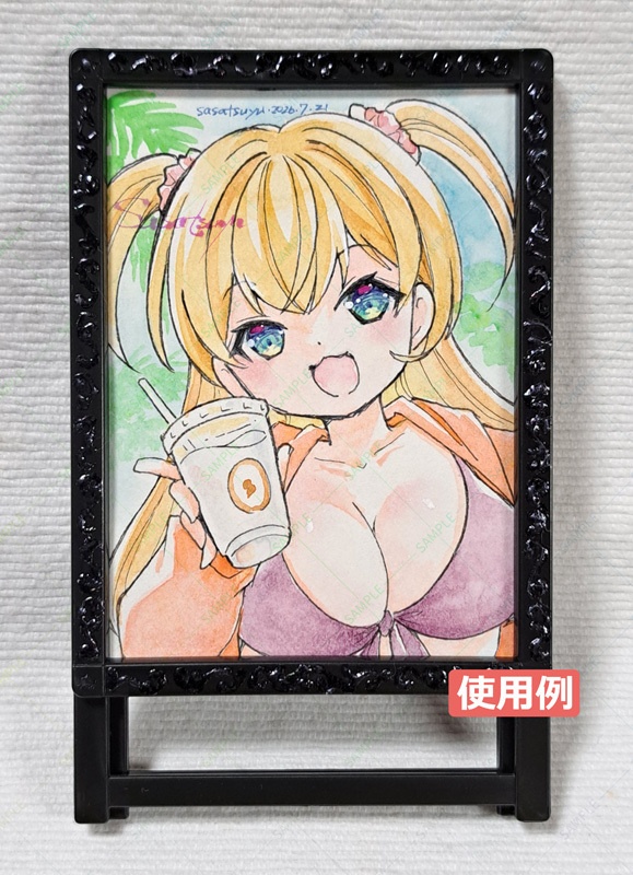 ミニ原画(水着パーカーちゃん)