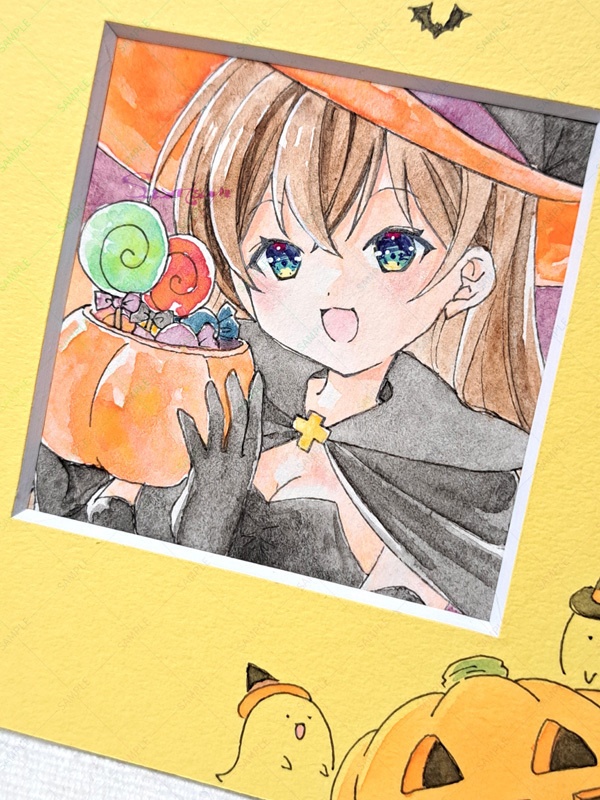 ハロウィンパーティー（マット付き原画）