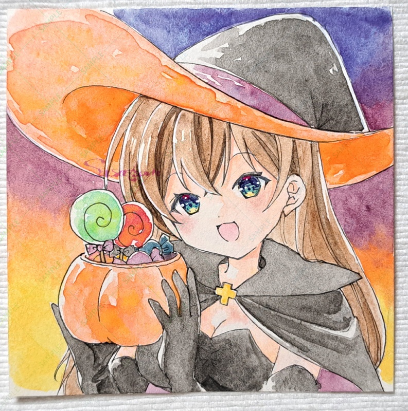 ハロウィンパーティー(マット付き原画)