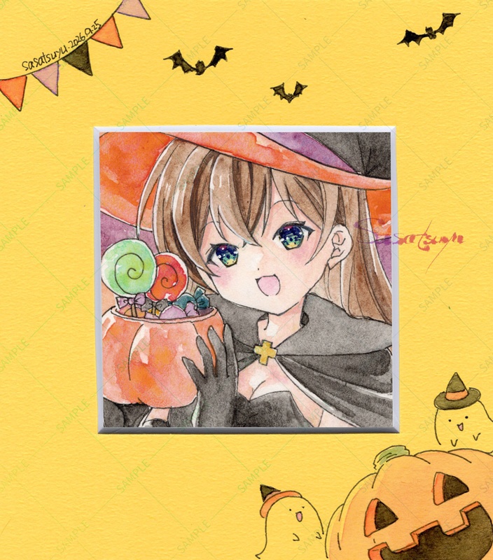 ハロウィンパーティー(マット付き原画)