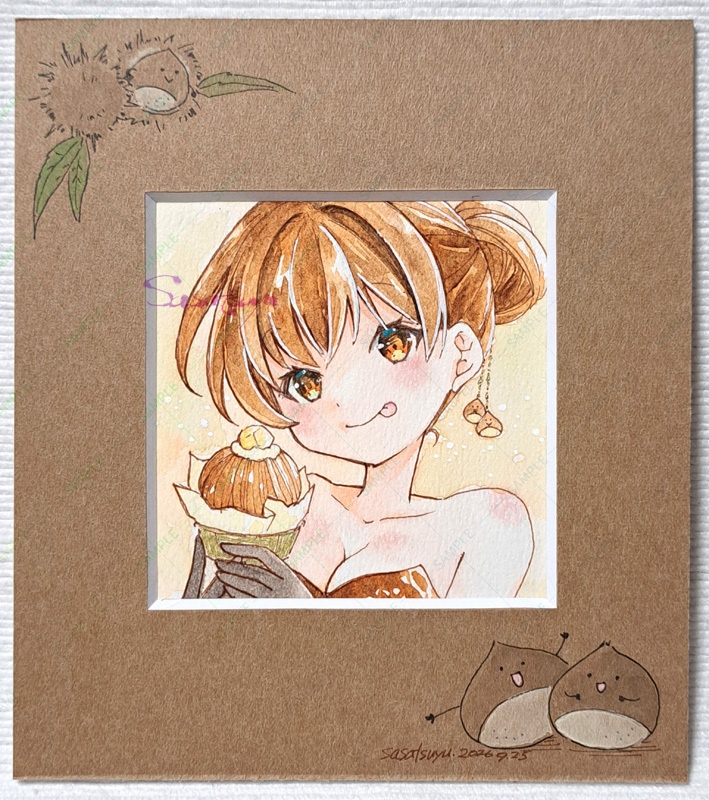 マロンケーキちゃん(マット付原画)