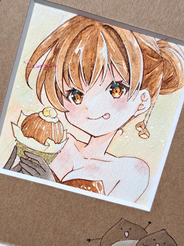 マロンケーキちゃん（マット付原画）
