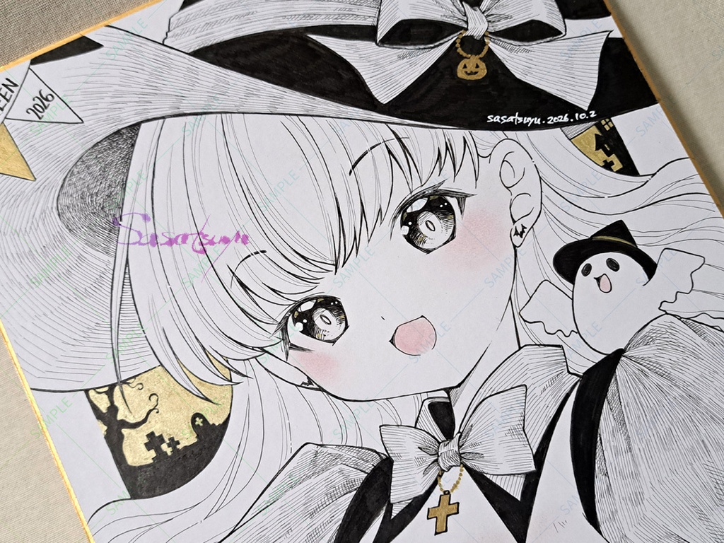 ハロウィン大色紙(魔女)