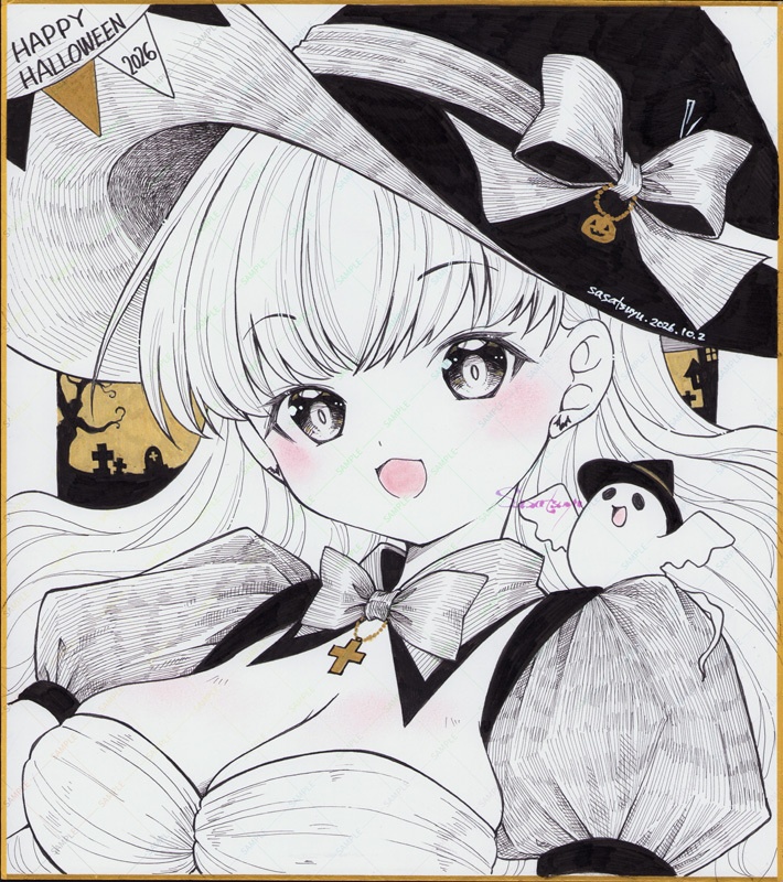 ハロウィン大色紙(魔女)