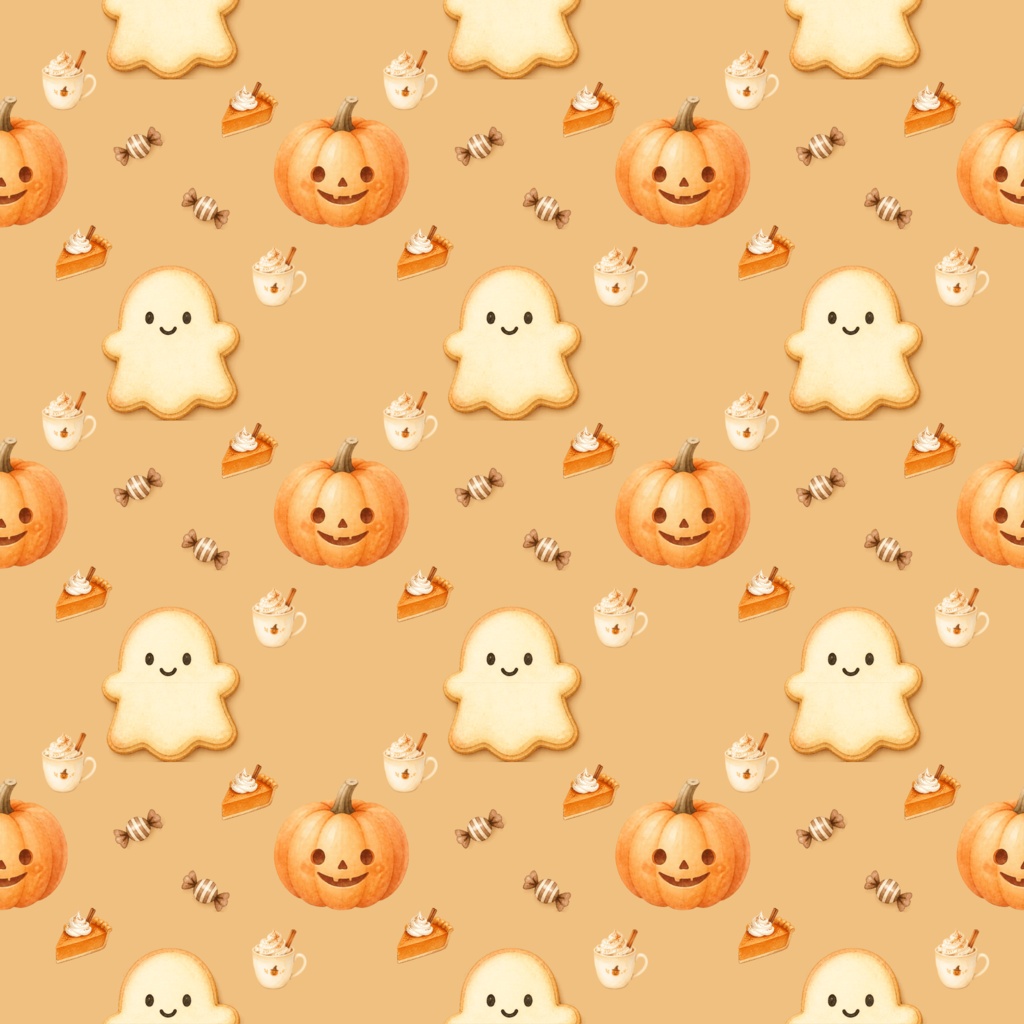 ハロウィン　デジタルデザインペーパー　Cute Halloween Digital Paper