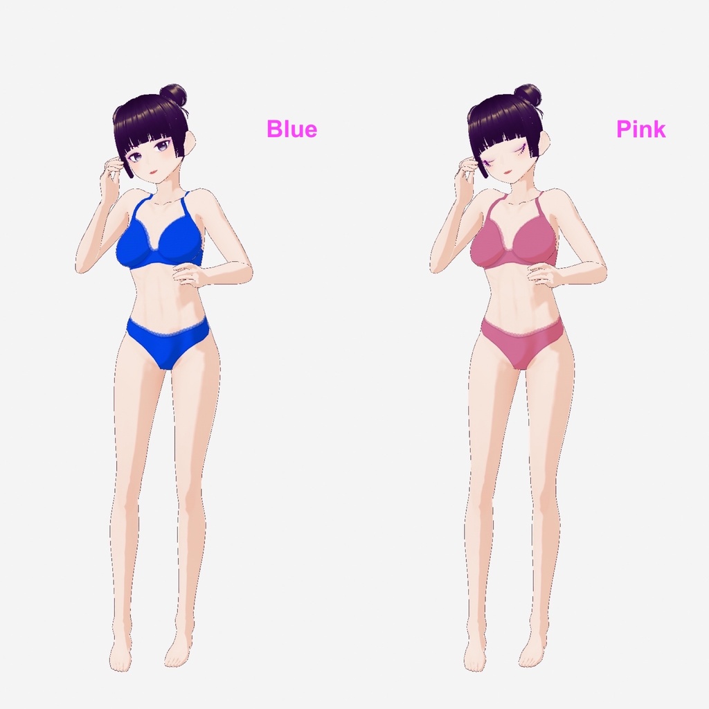 【VRoid(無料あり)】ベイシックレイスティーバック下着(10色)- Basic Lace T-Back Underwear(10 colors)
