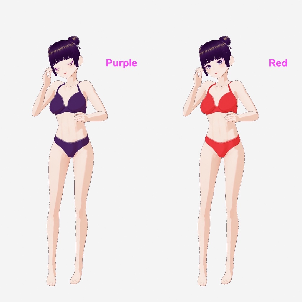 【VRoid(無料あり)】ベイシックレイスティーバック下着(10色)- Basic Lace T-Back Underwear(10 colors)