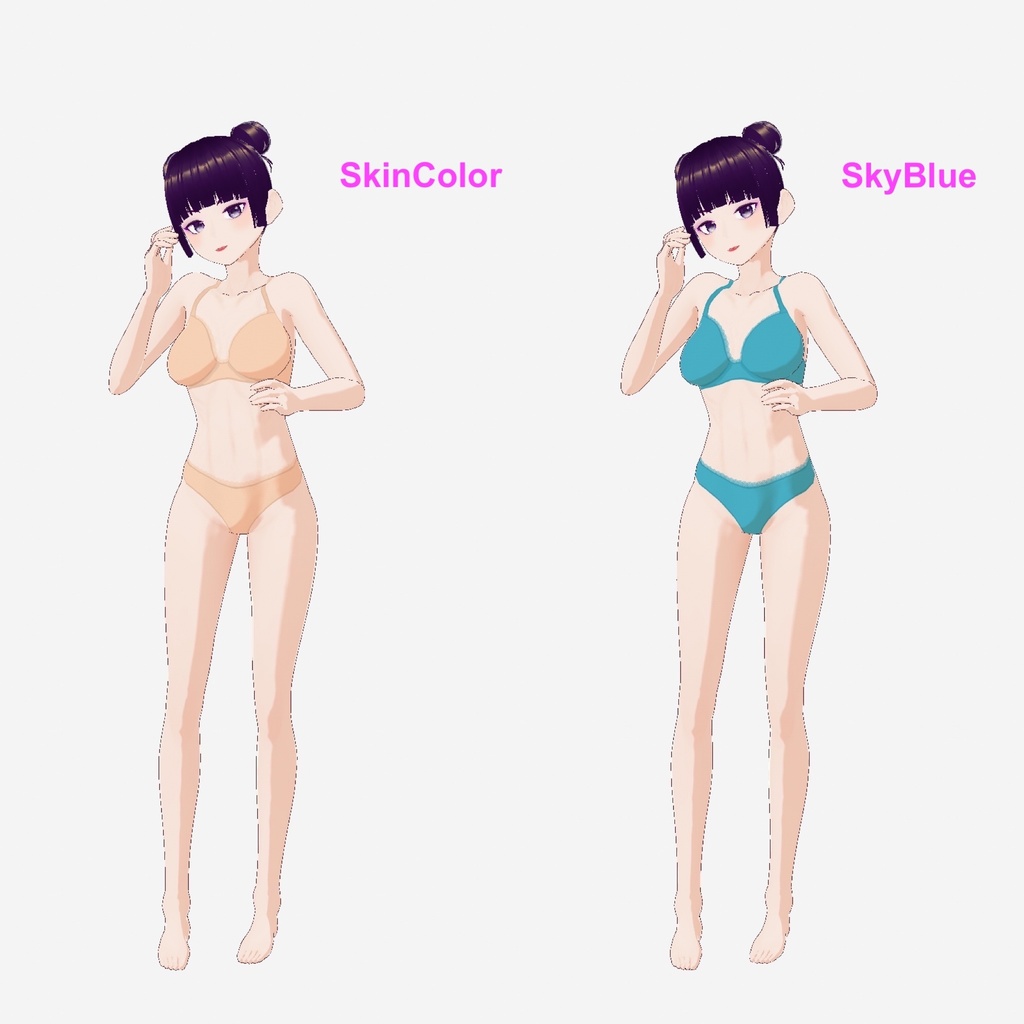 【VRoid(無料あり)】ベイシックレイスティーバック下着(10色)- Basic Lace T-Back Underwear(10 colors)